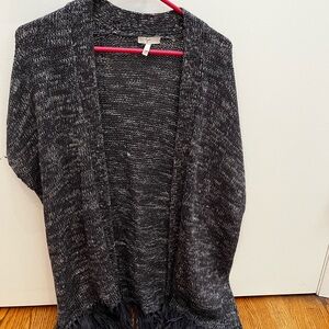 Joie Charcoal Knit Long Short Sleeve Cardigan